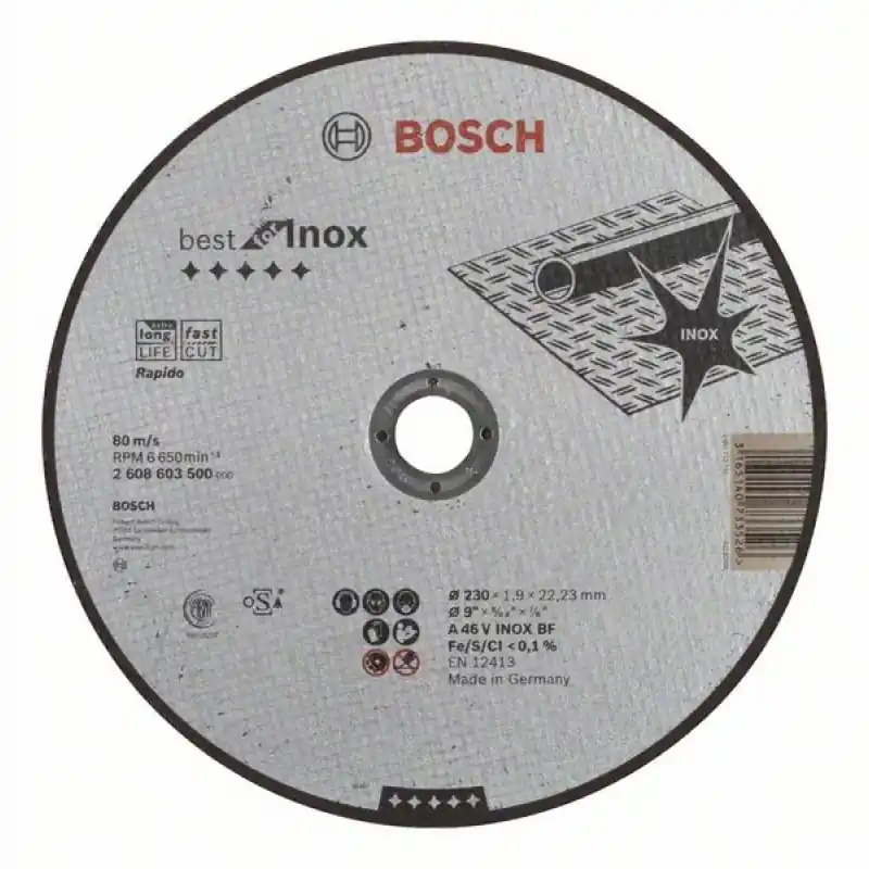 Direkt Vom Hersteller Bosch Best for Inox - Rapido A 46 V INOX BF,230x1,9mm, 2608603500