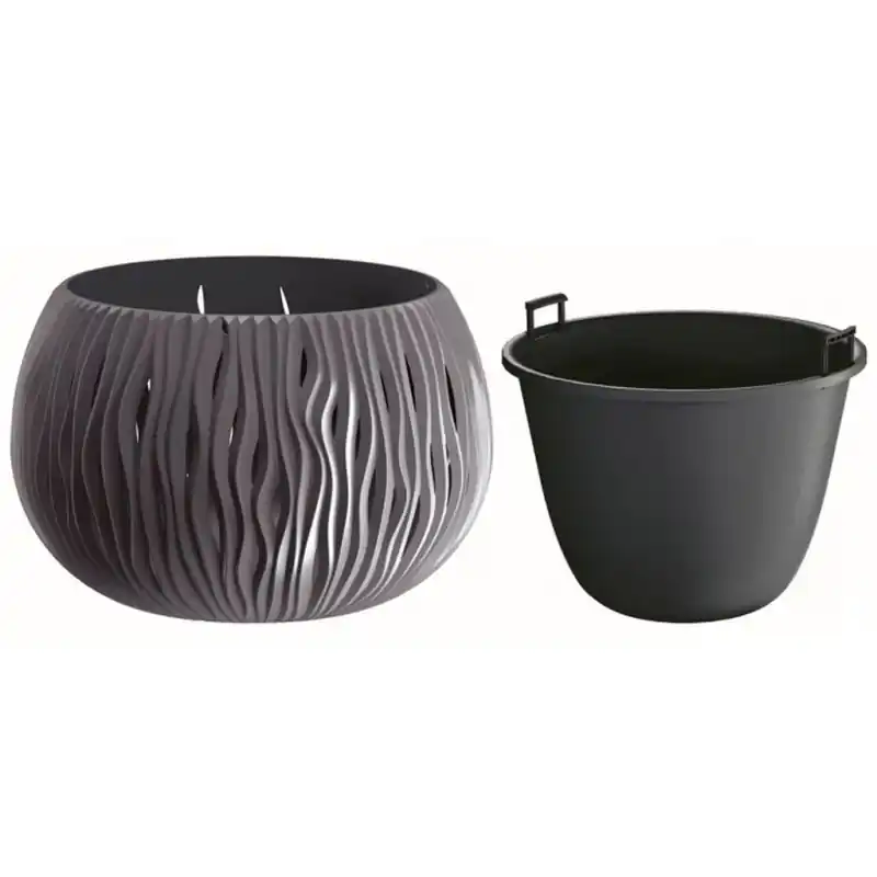 Billig Prosperplast SANDY Bowl Blumentopf 18cm, 1,4l. anthrazit DSK180