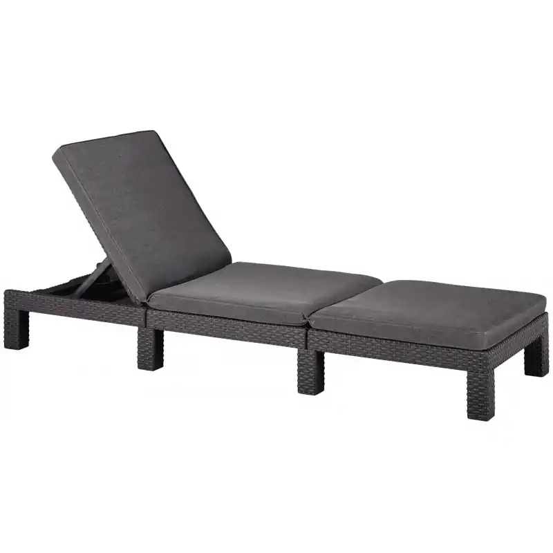 ALLIBERT DAYTONA Sonnenliege mit Sonnenliegen-Auflauflage, 195 x 65 x 22 cm, graphit Geprüft