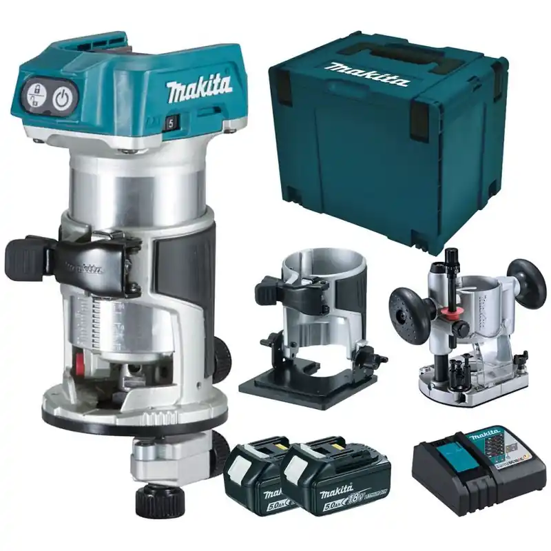 Makita DRT50RTJX2 Akku-Multifunktionsfräse Li-ion LXT 18V/5,0Ah, Makpac Rabatt