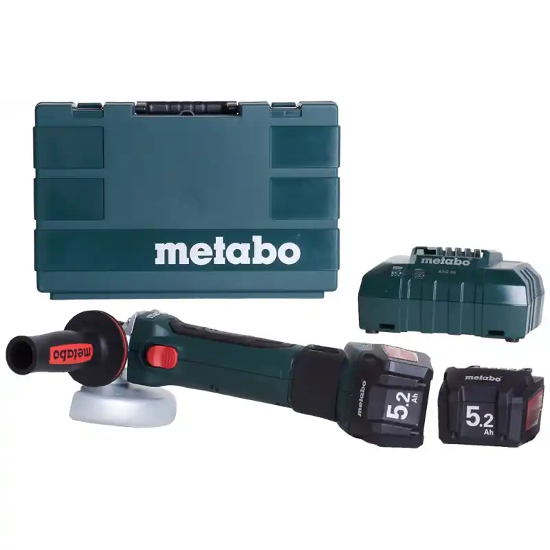 Echt METABO W18 LTX 125 QUICK Akku Winkelschleifer 18V 2x5.2Ah Li-Ion, inkl. Koffer 602174650