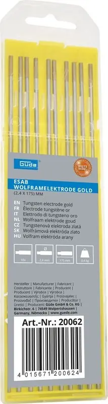 Wochenendangebot GÜDE ESAB Wolframelektrode GOLD ( 2,4 x 175 )mm - 20062