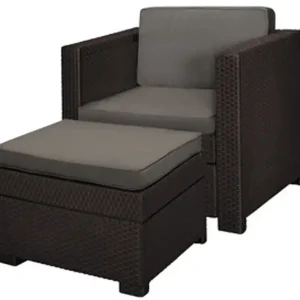 KETER PROVENCE CHILLOUT Gartensessel+Beistelltisch, braun/grau-beige 17205923 Geprüft