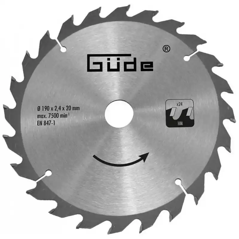 GÜDE HM-Sägeblatt 190x2,4x20 mm 24 Z für Kreissäge 55-1300 58172 Top-Preis