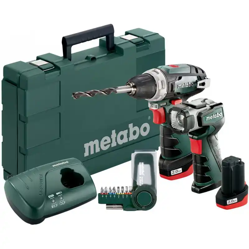 Sale METABO POWERMAXX BS BASIC SET Bohrschrauber 10.8V 2x2Ah Li-Ion 600080530