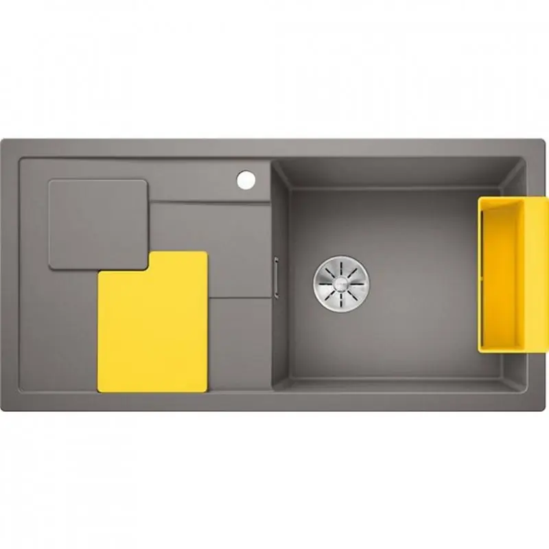 BLANCO SITY XL 6 S Einbauspüle Siligranit InFino alumetallic mit Zubehör in lemon 525054 Neue Kollektion