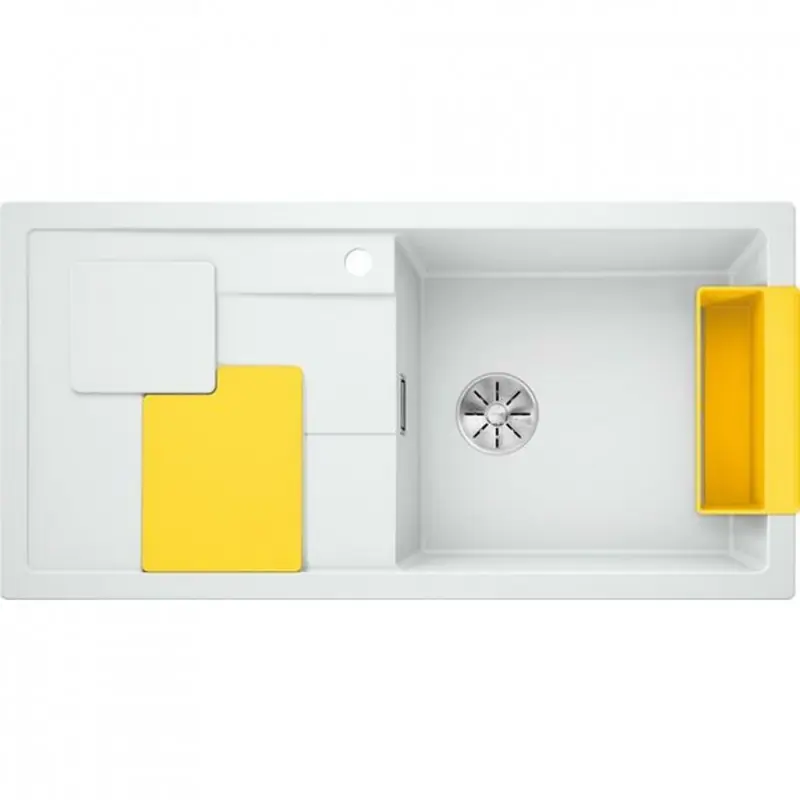 Bestpreis BLANCO SITY XL 6 S Einbauspüle Siligranit InFino weiß Zubehör in lemon 525055