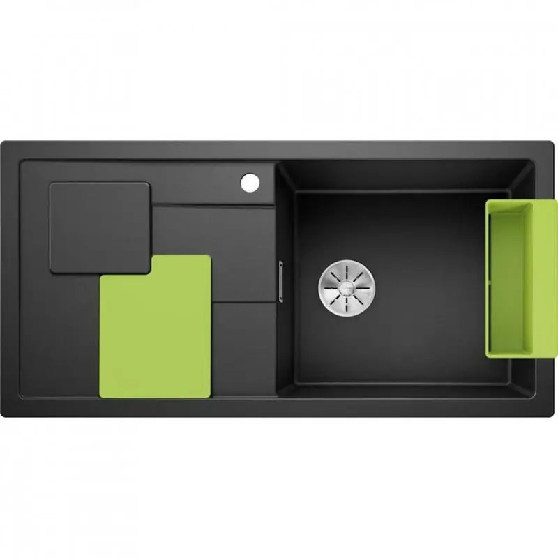 Markenprodukt BLANCO SITY XL 6 S Einbauspüle Siligranit InFino anthrazit Zubehör in kiwi 525060