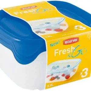 Direktkauf CURVER SET FRESH GO 3x08L Frischhaltedosen transparent/blau 08559-139