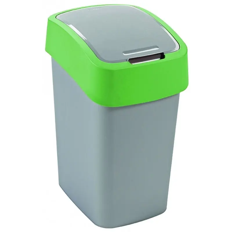 CURVER FLIP BIN 9L Mülleimer 35 x 18,9 x 23,5 cm silber/grün 02170-P80 Kracherpreis