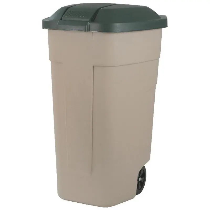KETER 110L Mülltonne, 88 x 52 x 58 cm, beige/grün 17183336 Garantierte Lieferung