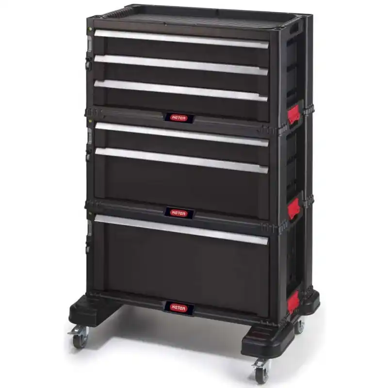 KETER Werkstattschrank mit 6 Schubladen 56,5x75x29cm schwarz 17201228 Online Kaufen