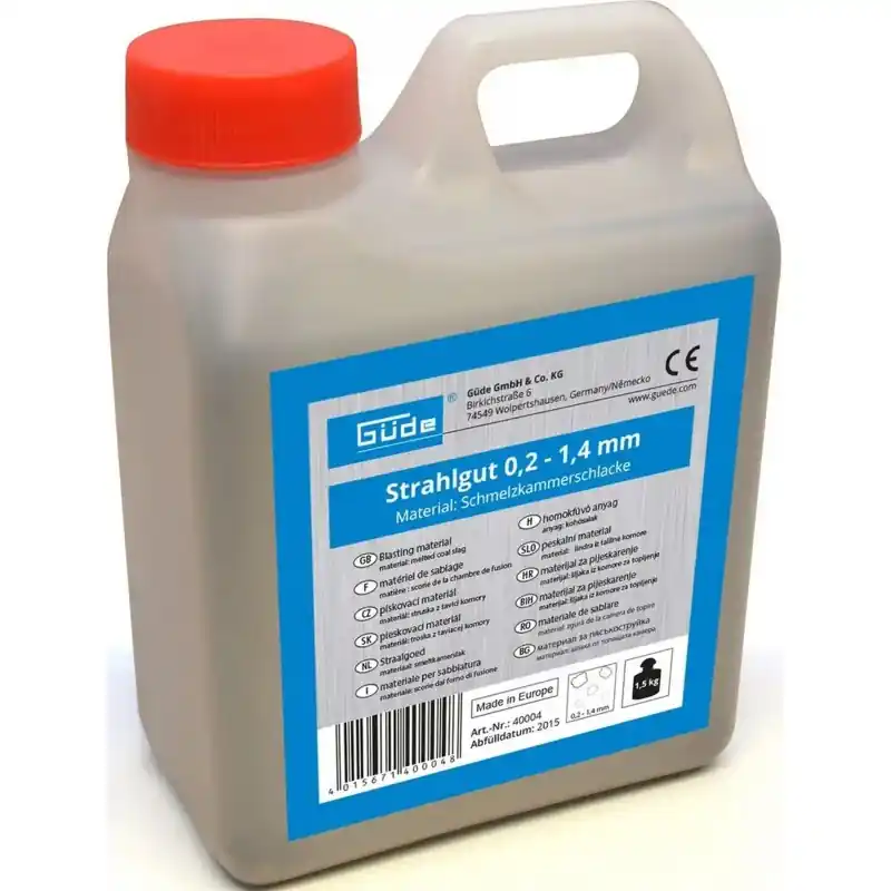 Zertifiziert GÜDE Strahlmittel, 1,5 kg, Körnung 0,2-1,4 mm 40004