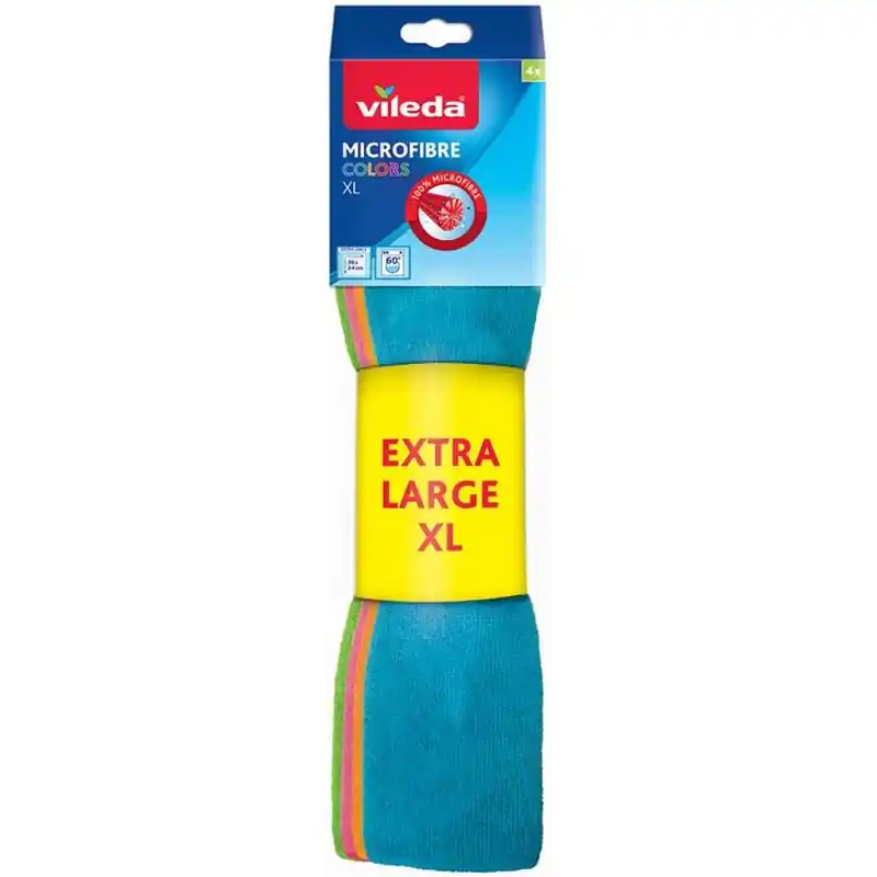 VILEDA Allzwecktuch Microfaser Colors XL 4er 159616 Neue Kollektion