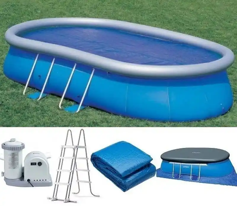 Heißes Angebot INTEX OVAL FRAME POOL 6,10 x 3,66 x 122 m mit Kartuschenfilterpumpe 26194
