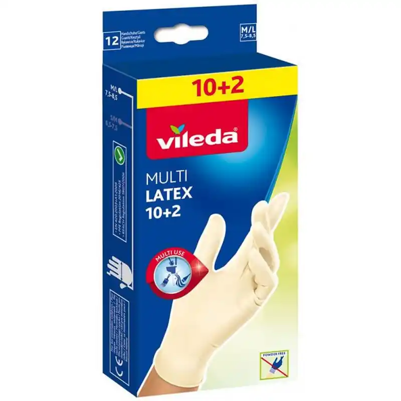 VILEDA Handschuhe MultiLatex 10+2 "M/L" 145965 Preisknaller