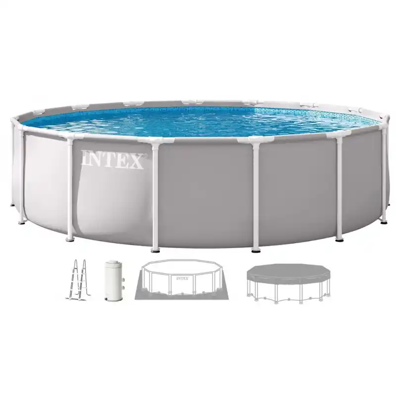 INTEX PRISM FRAME Rundpool 427 × 107 cm mit Kartuschenfilteranlage 220–240V 26720ND Nur Heute