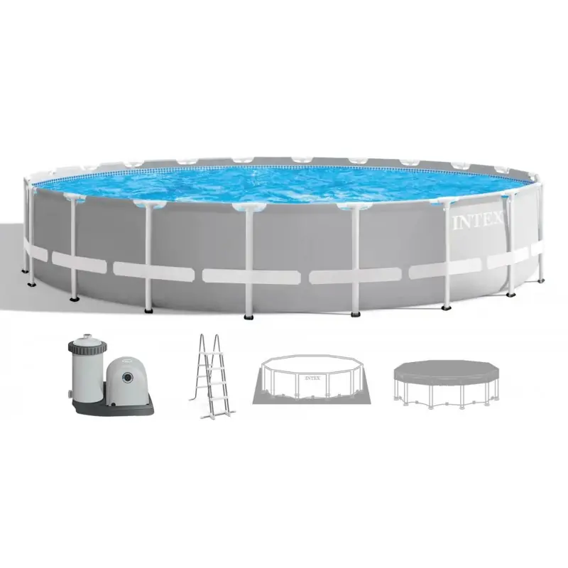 Expressversand INTEX PRISM FRAME Rundpool 610 × 132 cm mit Kartuschenfilteranlage 220–240V 26756NP
