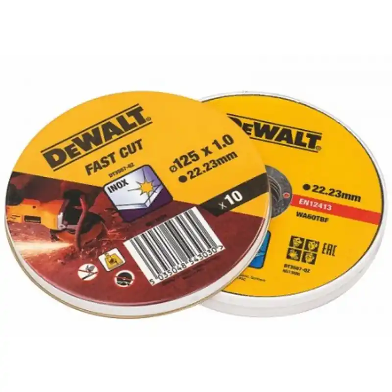 Must-Have DeWALT DT3507-QZ Trennscheibe Edelstahl flach 125 x 1.0 mm 10 Stück/Dose