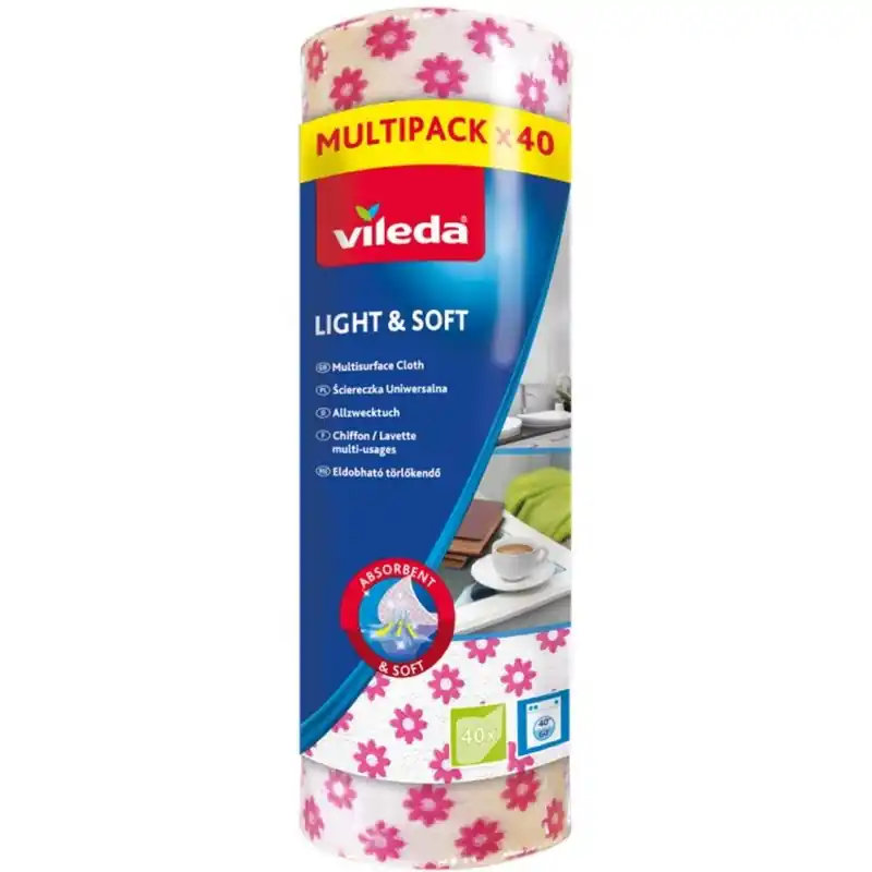 Top-Seller VILEDA LightSoft Reinigungstuch auf der Rolle 40 stck 150540