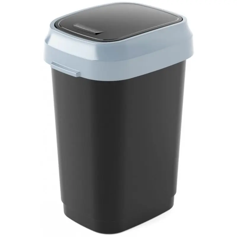 Meistverkauft KIS DUAL SWING BIN S 10L Abfalleimer 19x25x33cm schwarz/grau