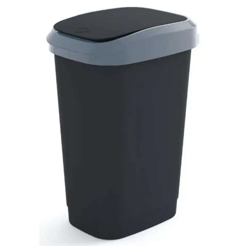 Geprüft KIS DUAL TOUCH BIN L 50L Abfalleimer 31x42x60cm schwarz/grau