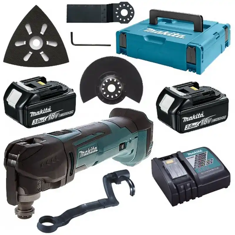 Makita DTM51RFJX1 Akku MultiTool Schlüssellos Klinge Wechsel (18V / 2 x 3,0Ah) Makpac Abverkauf
