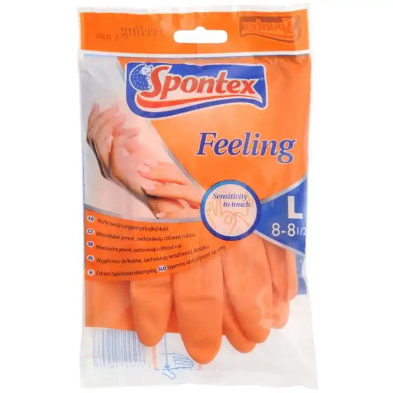 Markenprodukt Spontex Feeling Handschuhe, Größen "L"
