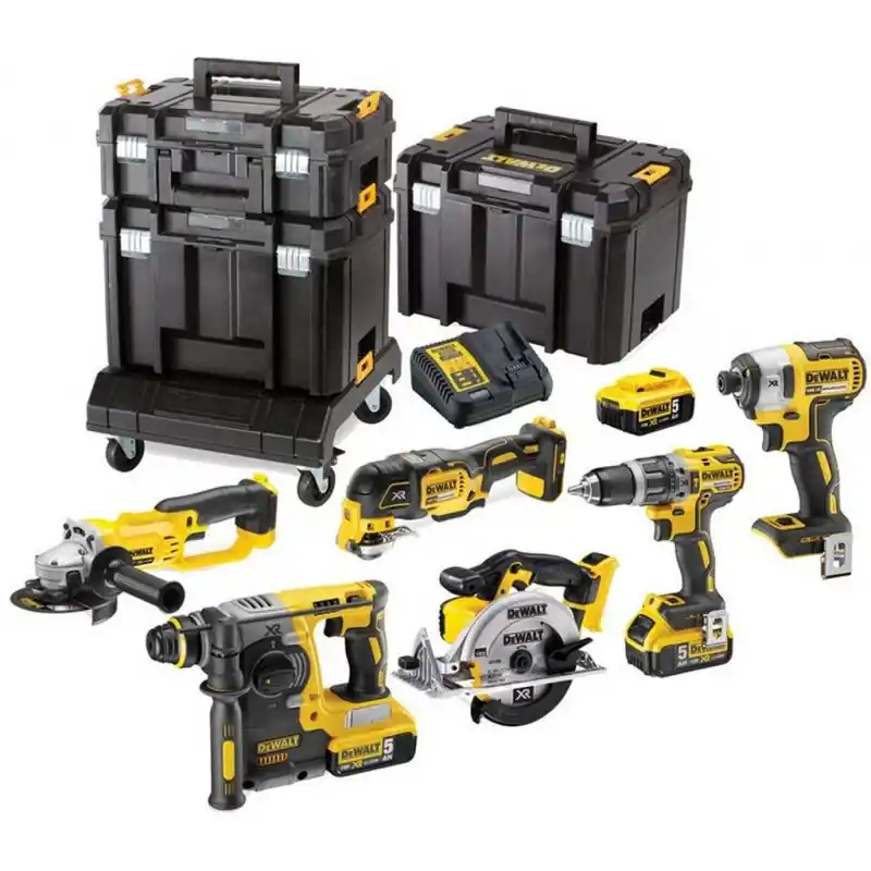DeWALT DCK654P3T DCD796 +DCG405 +DCF887+DCH273 +DCS356 +DCS570 +3x 5Ah +DCB115 +3xTSTAK Zertifiziert