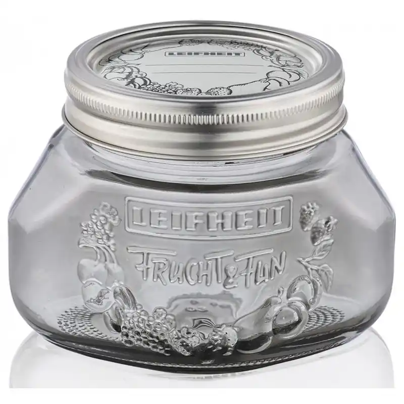 LEIFHEIT 3 Einmachgläser 0,5 L smokey grey 36324 Zertifiziert