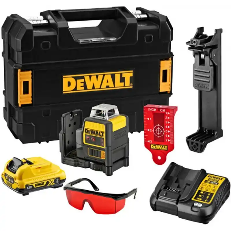 Abverkauf DeWALT DCE0811D1R-QW Linienlaser 2x360°, rot, XR (10,8V/1x2,0 Ah) Tstak