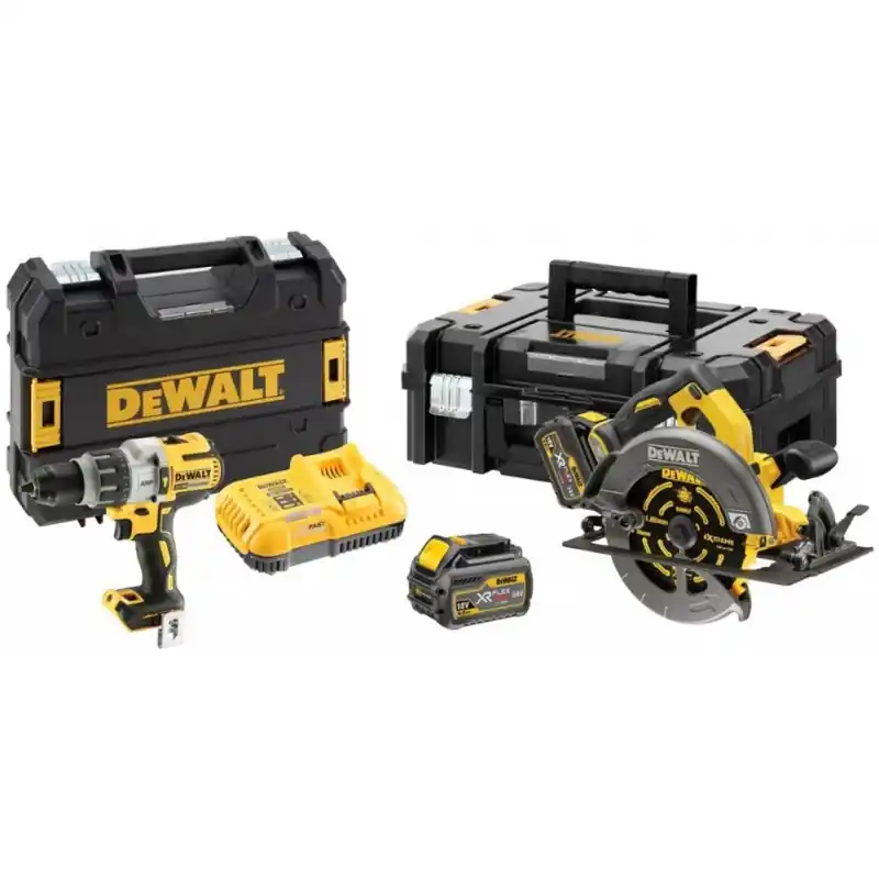 DeWALT Akku-Kombopack Handkreissäge 54V Schlagbohrschrauber 18V DCK2056T2T-QW Neue Kollektion