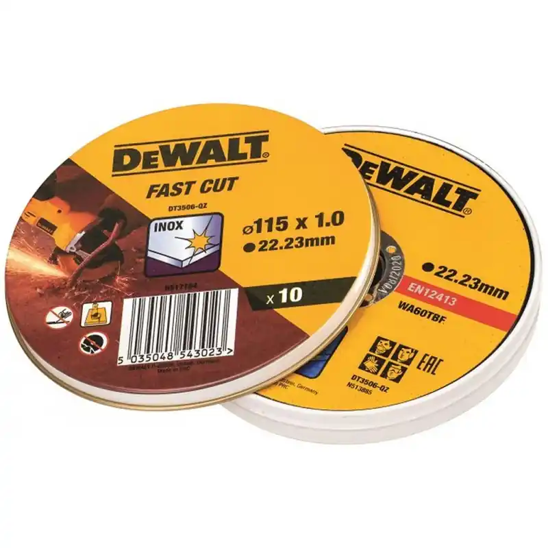Preisreduziert DeWALT DT3506-QZ 10 x Trennscheibe Edelstahl flach 115 x 1.0 mm