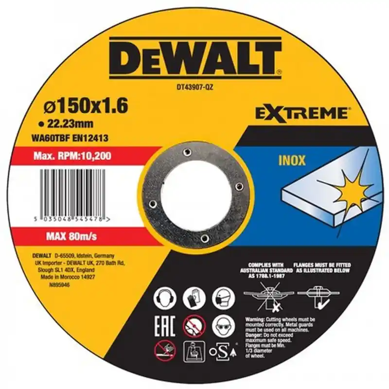 Billig DeWALT DT43907-QZ Trennscheibe Edelstahl flach 150 x 1,6 mm
