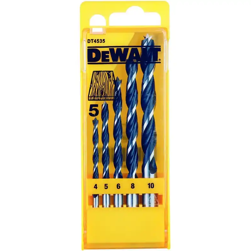 Rabatt DeWALT DT4535-QZ 5-tlg. Holzspiralbohrer - Set in Kunststoff-Kassette