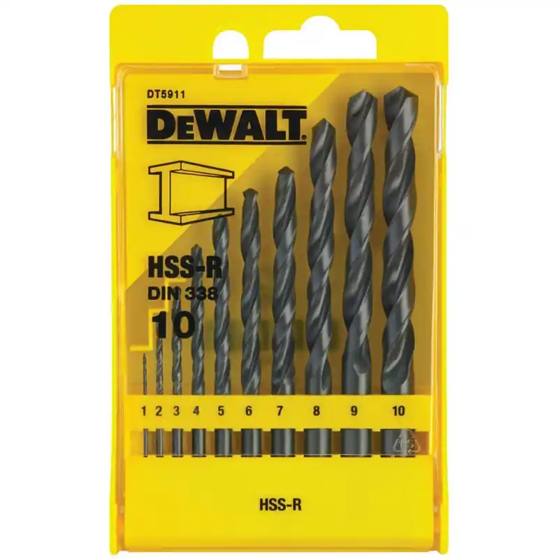 DeWALT DT5911-QZ Spiralbohrer-Set für Metall, Gusseisen und Kunststoff (HSS-R), 10-teilig Saisonangebot