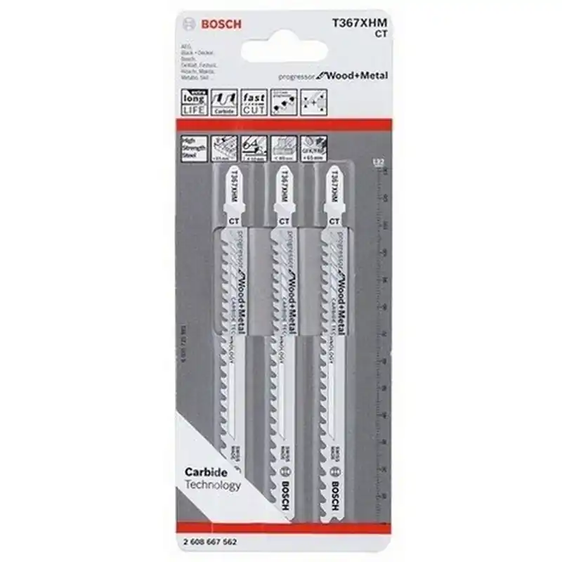Knallerangebot BOSCH Stichsägeblatt T 367 XHM, Progressor for Wood and Metal, 3er-Pack 2608667562
