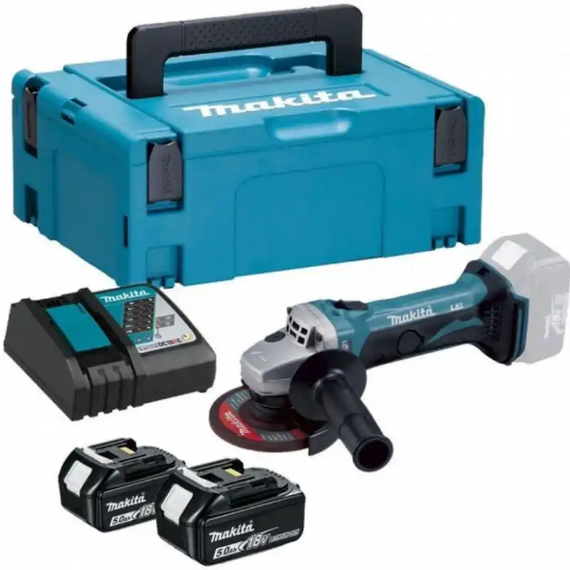 Makita DGA452RTJ Winkelschleifer 115 mm LXT (2x5,0Ah/18V) Makpac Markenprodukt
