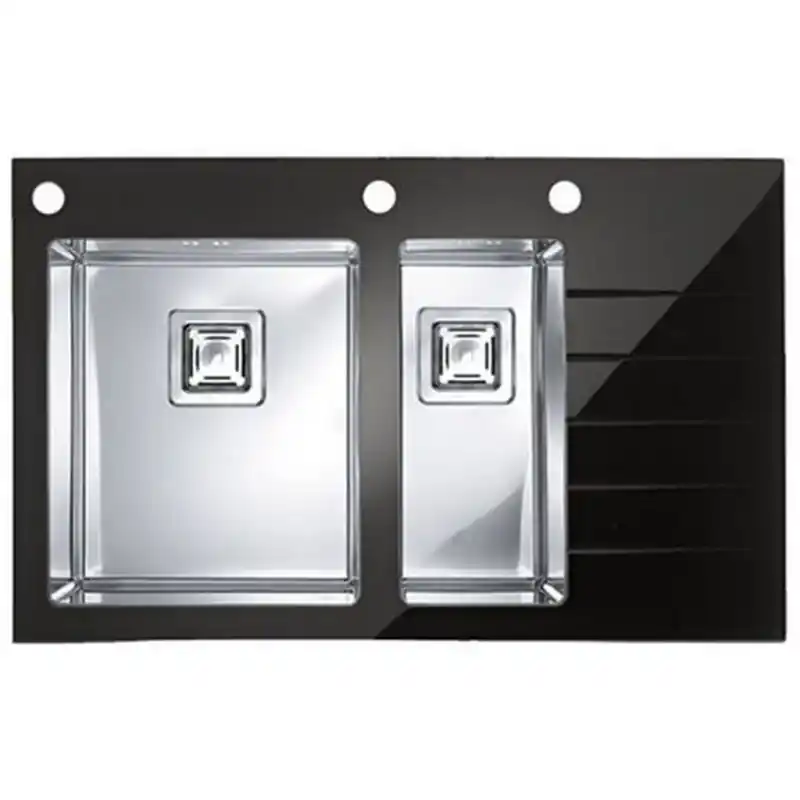 ALVEUS CRYSTALIX 20 Küchenspüle, 860 x 540 mm, links, schwarz 1099641 Beliebt