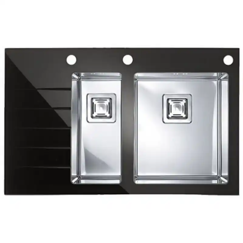 ALVEUS CRYSTALIX 20 Küchenspüle, 860 x 540 mm, rechts, schwarz 1099635 Online Kaufen