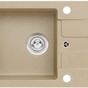 Top-Preis ALVEUS CORTINA 10 Granitspüle, 580 x 420 mm, Siphon + Hahnlochstopfen, beige