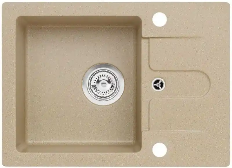 Top-Preis ALVEUS CORTINA 10 Granitspüle, 580 x 420 mm, Siphon + Hahnlochstopfen, beige