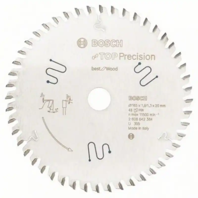Markenware Bosch Kreissägeblatt Top Precision Best for Wood, 165 x 20 x 1,8 mm, 48