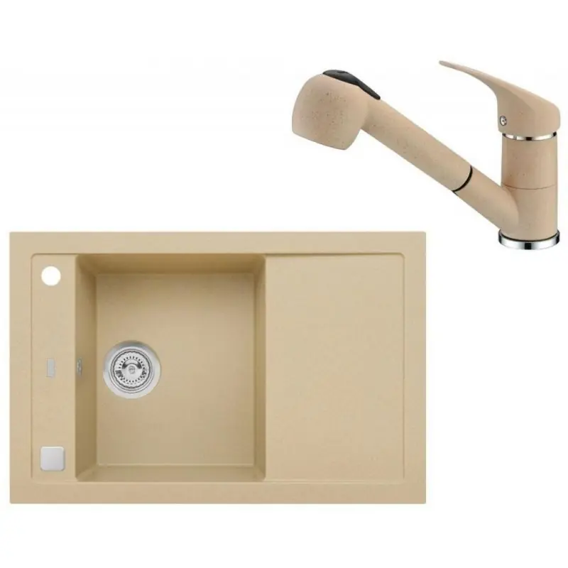 ALVEUS Set FORMIC 30 Granitspüle 760x500 mm + Küchenarmatur AM 20, beige Jetzt Kaufen