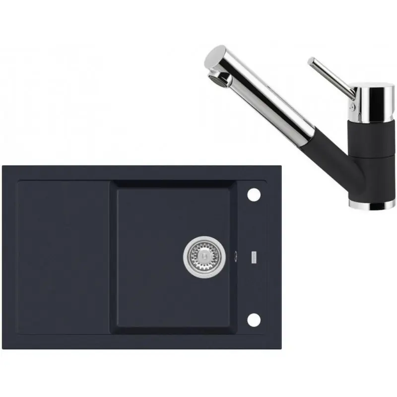 Markenware ALVEUS Set FORMIC 30 Granitspüle 760x500 mm + Küchenarmatur AM 100-P, Twilight 05