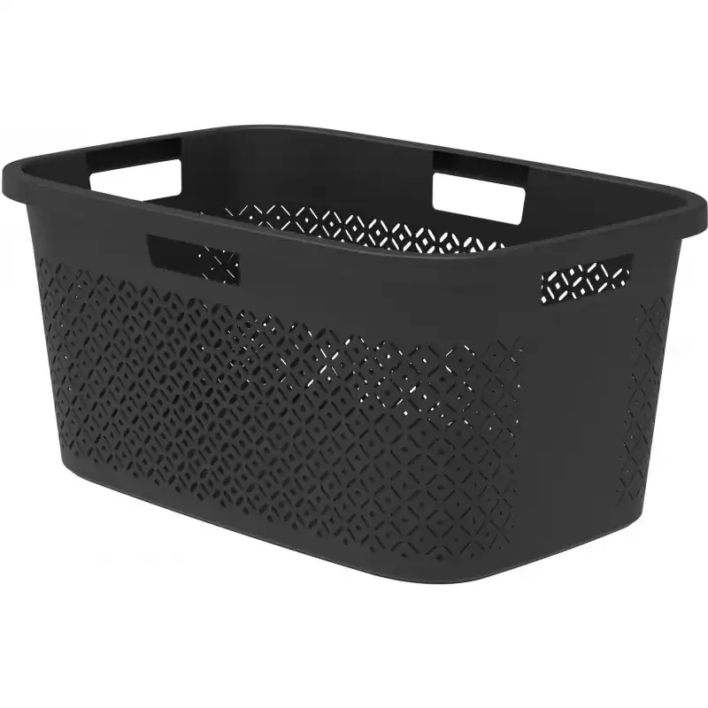 Mega-Angebot CURVER TERRAZZO 47L Wäschekorb 60 x 40 x 28 cm schwarz 08092-B79