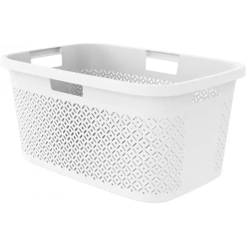 CURVER TERRAZZO 47L Wäschekorb 60 x 40 x 28 cm weiß 08092-W36 Neuheit