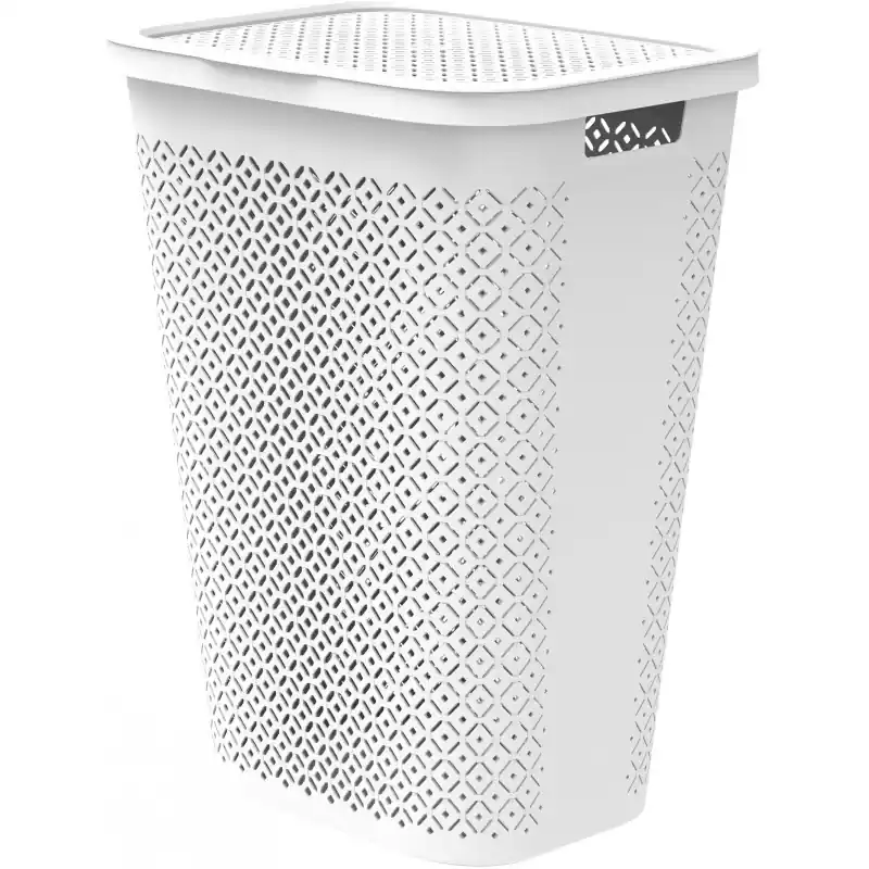 Sonderaktion CURVER TERRAZZO 55L Wäschekorb 45 x 34 x 58 cm weiß 08094-W36