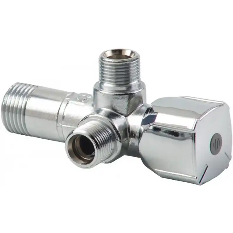 Jetzt Kaufen Kombi-Eckventil A-80 1/2"x3/8"x3/8" mit zwei Anschlüssen, antical