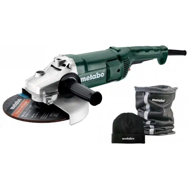 Online Kaufen METABO WE 2200-230 Winkelschleifer, 230mm, 2200W + Schlauch-Schal und Mütze